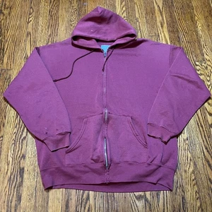 Vintage 90s USA Olympic Full Zip Hoodie Men's XLT Burgundy Grunge Sweatshirt - Bild 1 von 14