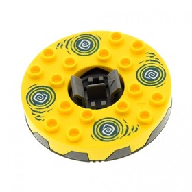 1x Lego Ninjago Spinner flat 6x6x1 gray yellow Swirl 9456 4654052 bb0549c04pb01