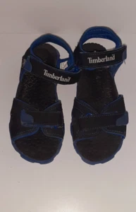 Kids shoes youth size 1.5 or 1 1/2 Timberland black blue hook and loop beach - Picture 1 of 8