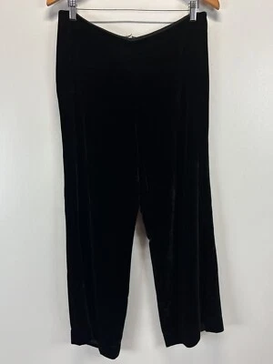 Lauren Ralph Lauren 天鹅绒长裤 10 码女式黑色内衬假日 — 第 1/4 张图片