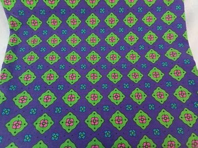 1.33 Yds. Purple/Lime/Pink Cotton Upholstery Fabric 60" Wide for Cushions, Craft - Image 1 of 3