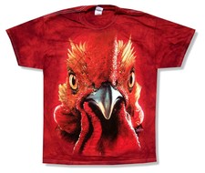 Mountain Rooster Chicken Red Tie Dye T Shirt New Official Farm Animal