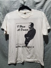 Vintage Martin Luther King Jr T Shirt I Have A Dream LARGE White 80s