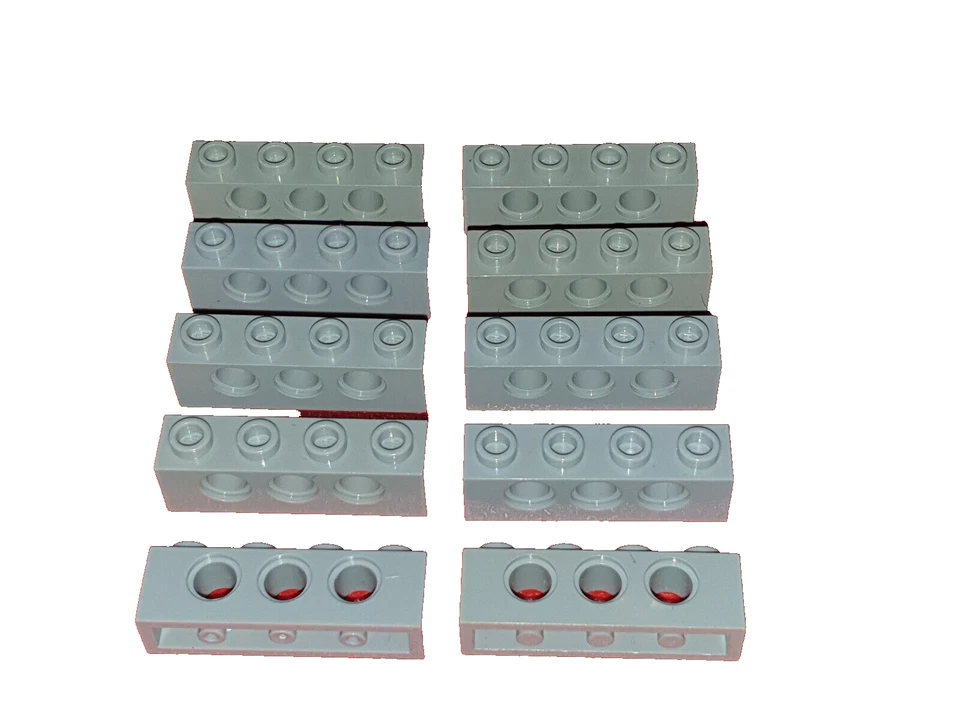 10 x LEGO Technik Lochbalken 1x4 #3701 hell Grau - Bild 1 von 1