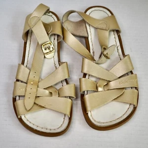 Salt Water Sandals by Hoy Shoe Sandals | 820 Gold Leather | girls/women Size 4 - Picture 1 of 4