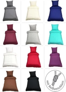 Uni Bettwäsche 135x200 cm 4 teilig / 2 teilig Renforce Baumwolle Bettbezüge Set - Bild 1 von 45