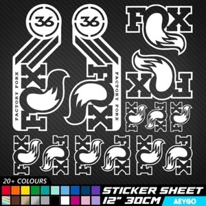 15x FOX Vinilo Calcomanía Pegatinas Hoja Cuadro Bicicleta Ciclismo Bicicleta MTB MX - Imagen 1 de 3
