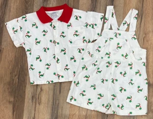 Vintage Kitestrings Cotton Overalls & Matching Shirt Toddler Boy’s 2t Alligator - Picture 1 of 9