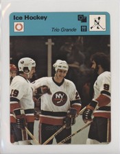 1977-79 Sportscasters Series 47 Geneva A Bryan Trottier Mike Bossy Clark Gillies