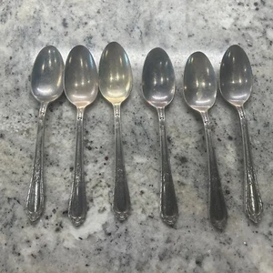 6 Pieces Vintage Holmes and Edwards Inlaid IS Flatware 6 Spoons Inscribed D - Picture 1 of 5