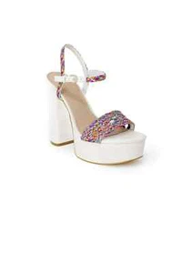 Sandalias Guess para mujer - 10 EE. UU. UE 41 blancas de diseñador elegantes de moda tacón cómodo - Imagen 1 de 3