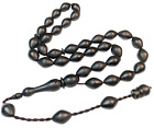 Black German Fiber Prayer Beads Oval Siyah Alman Tesbih Tasbih Misbaha 173