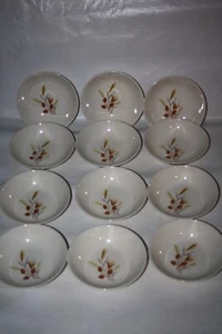 Lot of 12 Vintage Midcentury Taylor & Smith Autumn Harvest Wheat 5" Berry Bowls - Picture 1 of 7