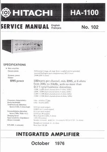 Hitachi Service Manual für HA-1100 Copy - Bild 1 von 1
