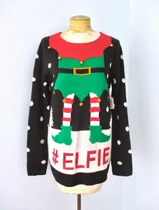 NWT Forever 21 ELFIE Ugly Christmas Elf Sweater Jingle Bells Soft Acrylic 0X - Picture 1 of 5