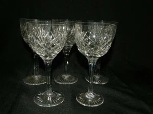 5 Tudor Crystal Galaxy White Wine Glasses Set 6 3/8" England Marked - Picture 1 of 5