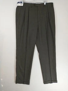 Pantaloni abito a quadretti nuovi con etichette Ralph Lauren da uomo comfort flessibili a pieghe marrone chiaro 38x34 - Foto 1 di 11