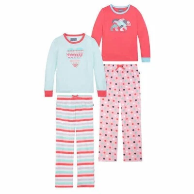 Eddie Bauer Juego de Dormir 4 Piezas - Aventura Espera Verde Azulado/Rosa - Niñas Talla 7/8 NUEVO Foto 1 de 3