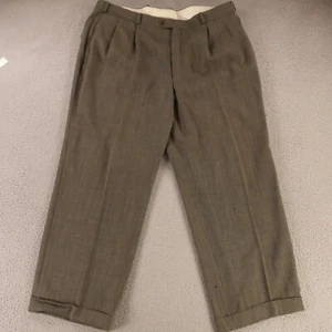 VTG Chaps Ralph Lauren Pants Mens 42 Gray Narrow Herringbone 100% Wool 42x29 - Foto 1 di 10