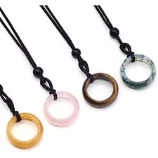 5 Pcs Natural Healing Crystal Stone Ring Pendant Necklace for Finger Wore Gift