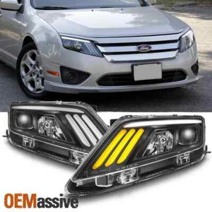 10-12 Ford Fusion Projector Headlights w/LED Sequential Turn Signal 2010-2012 - Picture 1 of 10