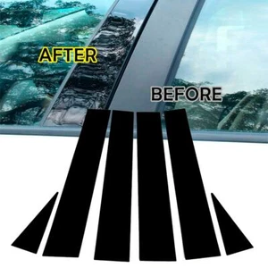 Polished Black Window Pillar Posts Door Trim Cover Set For Toyota Sienna 04-10 - Imagen 1 de 6