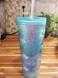 Wunderschöne 2022 Starbucks Mermaid Iridescent 24oz Tumbler Tasse Venti NEU - Bild 1 von 4