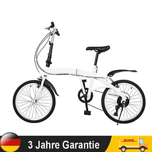20 Inch 6 Speed Folding Camping City Bike White Adult Folding Bike Folding Bicycle - Picture 1 of 21
