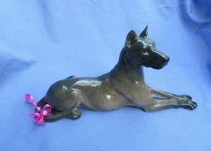 GREAT DANE BOAR HOUND ROYAL COPENHAGEN DENMARK DOG 9" figurine DAHL JENSEN COLOR - Picture 1 of 10