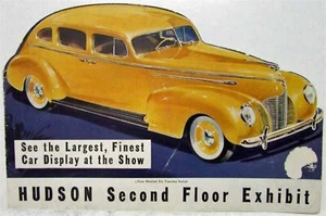 1939 Hudson Second Floor Auto Show Exhibit Die Cut Car Shape Sales Folder - Picture 1 of 3