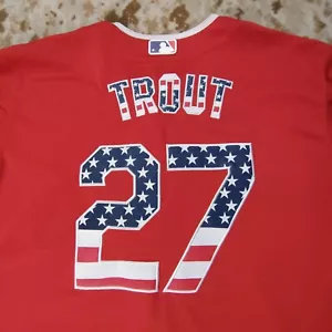 Mike Trout Angels Special Edition Stars Stripes Stitched Jersey Majestic Mens XL - Picture 1 of 10