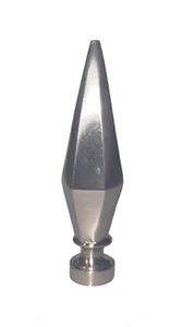 PAAR 4-3/4" hoch Zinkguss Spike Endstück Nickel Finish Gewindebohrer 1/4-27 ALTER BESTAND - Bild 1 von 8