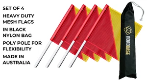 Oversize Flags on Poles Set of 4 in Black Nylon Bag Heavy Duty Mesh - Picture 1 of 1