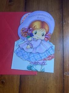 Tarjeta de felicitación de San Valentín niña de colección - Imagen 1 de 2