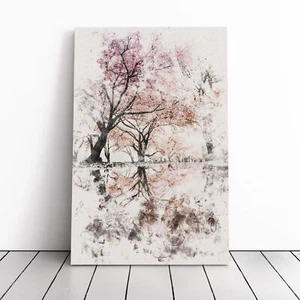 Immagine stampa arte da parete arte da parete Riflection of the Pink Blossom Trees - Foto 1 di 7