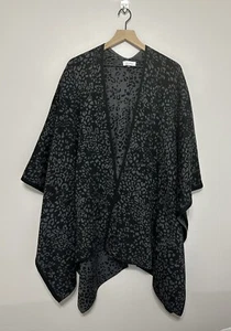 Calvin Klein Kimono Sweater Black Gray Women’s One Size Reversible - Picture 1 of 8