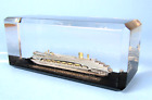 CROWN PRINCESS CRUISE SHIP MODEL IN LUCITE PAPERWEIGHT 1990 INAUGURATION