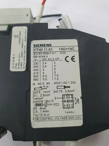 Applicabile per Contattore AC SIEMENS 3TF40 Serie 3TF, 3TF40 11-0X AC110V - Foto 1 di 5