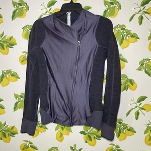 Lululemon Emerge Renewed Jacket Nightfall Purple Tweed Asymmetrical Zip 8 - Picture 1 of 4