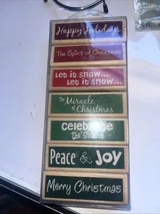 Weihnachten Blockschrift Holz Stempel - Bild 1 von 2