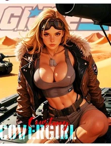 Fan Art Waifu Card aceo–Retro Jumbo 8x10" Pin Up Limited Ed GI Joe CoverGirl - Picture 1 of 1