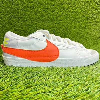 Nike Blazer Low 77 Jumbo Womens Size 11 White Orange Leather Shoes Sneakers - Image 1 of 4