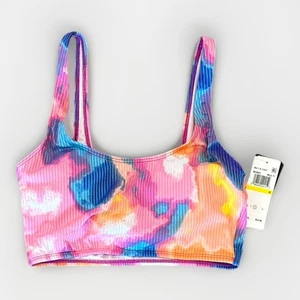 Salt & Cove Juniors' Tie-Dye Bikini Top, Ribbed, Medium, New - Picture 1 of 4