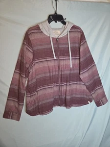 Old Ranch Gr. XL Unisex Rose/Mauve gestreift Reißverschluss Thermo Hoodie Jacke - Bild 1 von 9