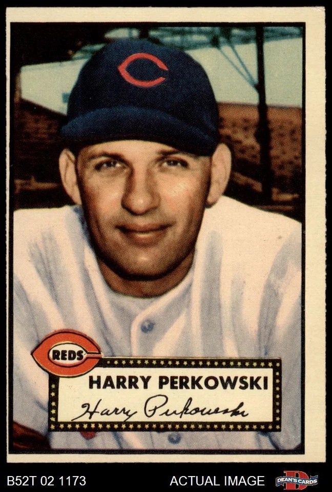 1952 Topps #142 Harry Perkowski Cream Back Reds 3 - VG - Image 1 of 1