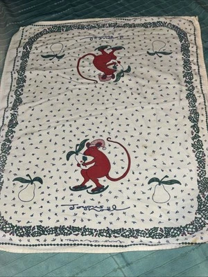 Toalla de cocina vintage Taylor & Ng Navidad ratón rojo 1980 algodón Hong Kong Foto 1 de 4