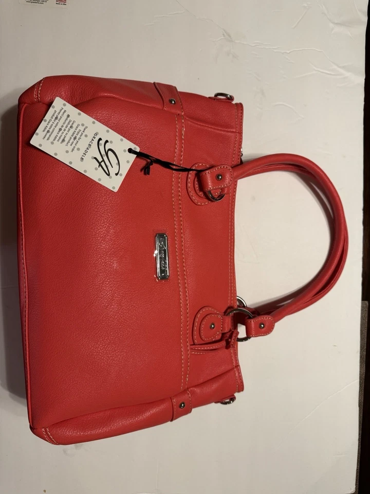 Grace Adele Black Leather Crossbody Purse Heather-coral - Image 1 of 1