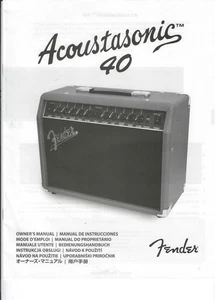 Fender Acoustasonic 40 Original Manual del Propietario (12 Idiomas Diferentes) - Imagen 1 de 1
