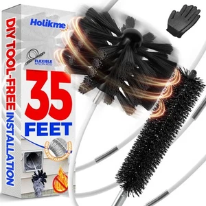 35 Feet Dryer Vent Cleaner Kit, Flexible Lint Brush with Drill Attachment, Firep - Picture 1 of 8