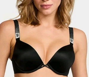 NEU! Victoria's Secret Push-Up Add-2-Cup-BH Streuglanz Träger Bombshell 36C - Bild 1 von 6